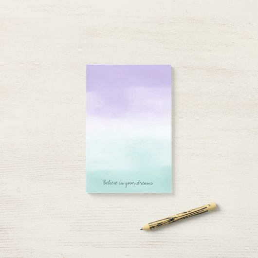 Mint Paarse Waterverf Tie Dye Post-it® Notes (Op bureau)