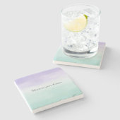 Mint Paarse Waterverf Tie Dye Stenen Onderzetter (Zijkant)