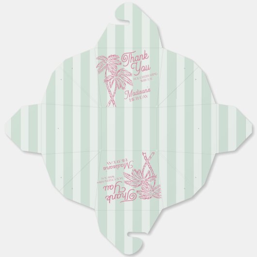 Mint Palm Spring Pastel Beach verjaardagsfeestje Bedankdoosjes (Ongevouwen)