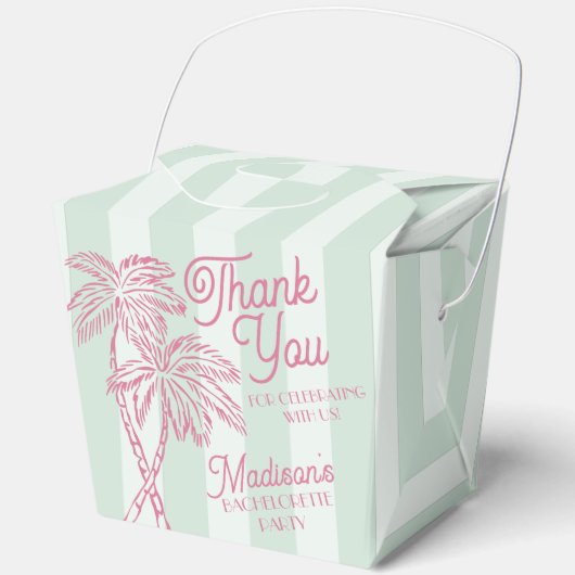 Mint Palm Spring Pastelkleurig Strand Bachelorette Bedankdoosjes (Voorkant)