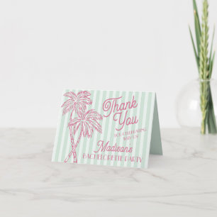 Mint Palm Springs Pastel Beach Dank u kaarten