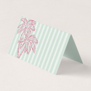 Mint Palm Springs Pastel Beachfeest Tafelkaartjes Kaart