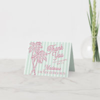 Mint Palm Springs Pastel Strand Bedankkaartjes
