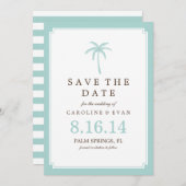 Mint Palm Tree Wedding Save the Date (Voorkant / Achterkant)