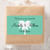 Mint palmboom strand bruiloft water fles labels (Insitu)