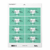 Mint palmboom strand bruiloft water fles labels (Full Sheet)