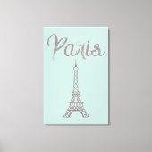 Mint Paris Eiffel Tower Canvas Wall Art (Voorkant)