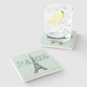 Mint Paris Eiffel Tower Stone Drink Onderzetter Gi (Zijkant)