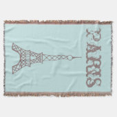 Mint Paris Eiffel Tower Throw Blanket Deken (Voorkant)