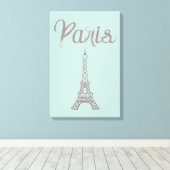 Mint Paris Eiffeltoren Canvas Muurkunst  Afdruk (Insitu (Houten vloer))