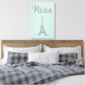 Mint Paris Eiffeltoren Canvas Muurkunst  Afdruk (Insitu (Slaapkamer))