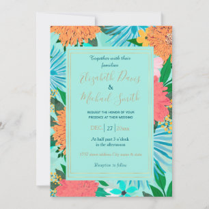 Mint pastel Floral Kaart