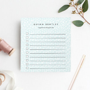 Mint   Pastel Leopard Print op maat Notitieblok