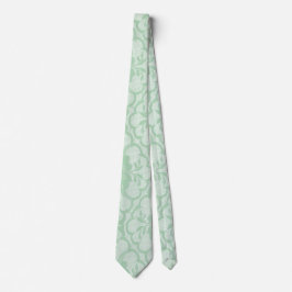 Mint Pastel White Lace Greenery Meadow Stropdas