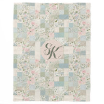 Mint patchwork monogram