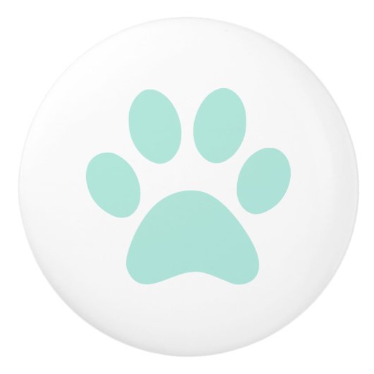 Mint Paw Afdrukken Keramische Knop (Voorkant)