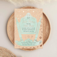 Mint Peach Antieke Wieg Baby Shower Roze Goud