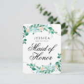 Mint & Peach Bloemige Wil je mijn getuige zijn Kaart (Staand voorkant)