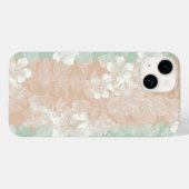 Mint Peach Floral Pastel Lace  Case-Mate iPhone Case (Achterkant (horizontaal))