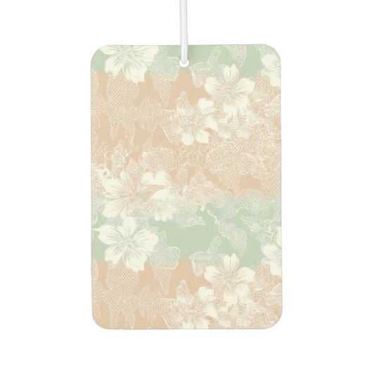 Mint Peach Floral Pastel Lace  Luchtverfrisser (Voorkant)