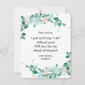 Mint & Peach Floral Wil jij mijn Maid of Honor zij Kaart (Achterkant)