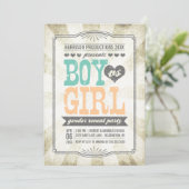 Mint & Peach Gender onthulling Partij Kaart (Staand voorkant)