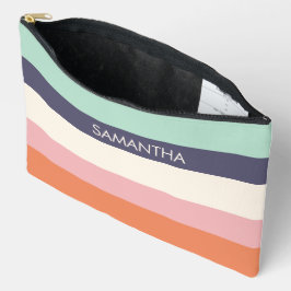 Mint Peach Modern Color Blocks Stripes personalise Etui