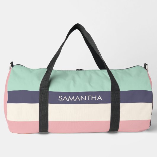 Mint Peach Modern Color Blocks Stripes personalise Plunjezak (Voorkant)