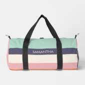 Mint Peach Modern Color Blocks Stripes personalise Plunjezak (Voorkant)