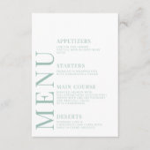 Mint Peach Peony Floral Wedding Menu Kaarten (Voorkant)