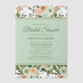 Mint Peach Waterverf Floral Vellum Vrijgezellenfee Vellum Uitnodigingen (Voorkant)