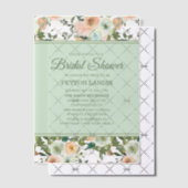 Mint Peach Waterverf Floral Vellum Vrijgezellenfee Vellum Uitnodigingen (Offset (Uitnodiging))