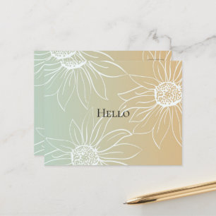 Mint Peach White Daisies Floral Briefkaart