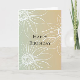 Mint Peach White Daisies Floral Kaart