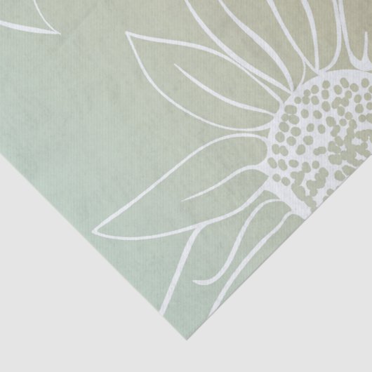 Mint Peach White Daisies Floral Tissuepapier (Detail)