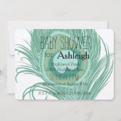 Mint Peacock-baby shower Kaart (Voorkant)