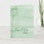 Mint Peacock Feather Kaart (Voorkant)