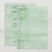 Mint Peacock Feather Kaart (Voorkant / Achterkant)