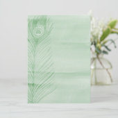 Mint Peacock Feather Kaart (Staand voorkant)