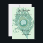 Mint Peacock Feather RSVP<br><div class="desc">Mint Peacock Feather RSVP bruiloft uitnodigingen</div>