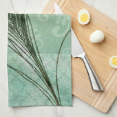 Mint Peacock Feather Theedoek (Quarter Fold)