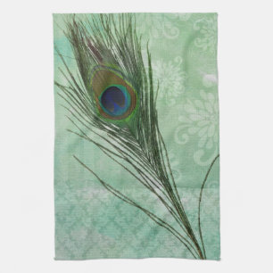 Mint Peacock Feather Theedoek