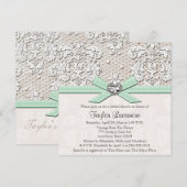 Mint Pearl Lace Diamond Bridal Shower Kaart (Voorkant / Achterkant)