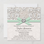 Mint Pearl Lace Diamond Bridal Shower Kaart (Voorkant)