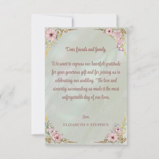  Mint Peony bedankje Bedankkaart (Voorkant)