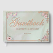  Mint Peony Wedding Folie Guestbook Gastenboek (Voorkant)