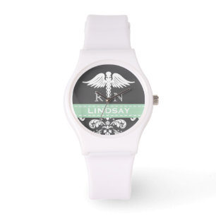 MINT PERSONALIZED NURSE RN CADUCEUS CHALKBOARD HORLOGE