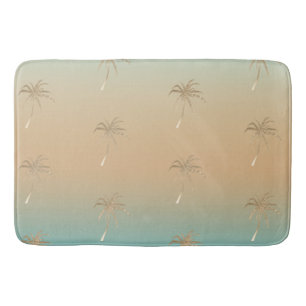 Mint Perzik Aqua Tropische Gouden Palm Bomen Badmat