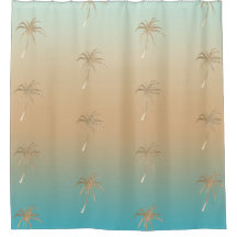 Mint Perzik Aqua Tropische Gouden Palm Bomen
