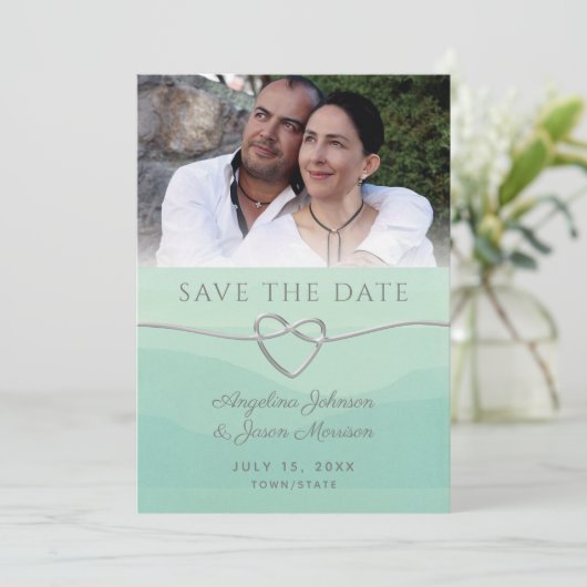 Mint Photo Wedding Save The Date (Staand voorkant)